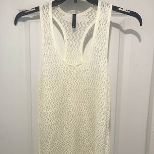 Full Tilt Cream Chevron Crocheted Razorback Tank